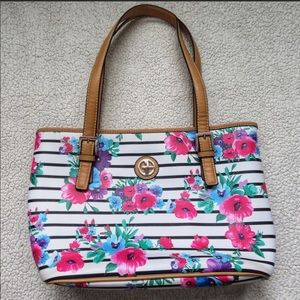 Giani Bernini Saffiano Tote Striped Floral